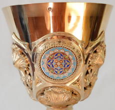 Solid silver gilt antique French Gothic Chalice.